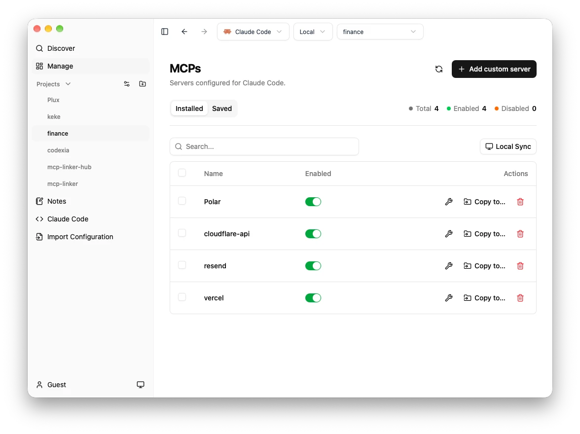Mcp linker screenshot